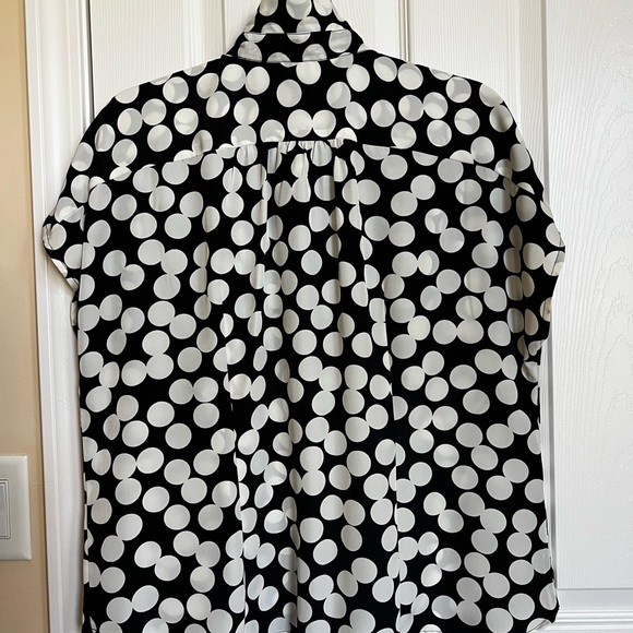 Van Heusen, Dolman short sleeves, white polkadots, Princes seams blouse. - Picture 6 of 10